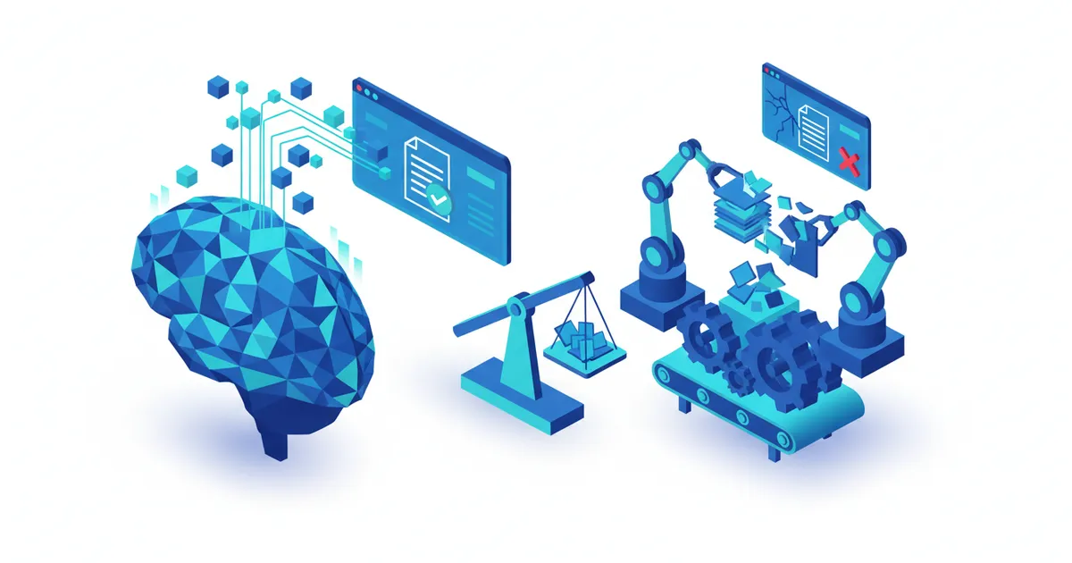 Illustration for IA generativa vs extracción: validación documental — Automatización