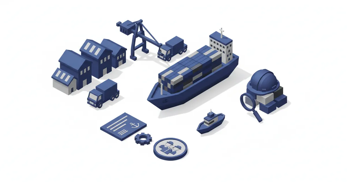 Illustration for Maritime Compliance: Schiffszertifikate, Besatzungsverifikation und Hafenstaatkontrolle — Branche
