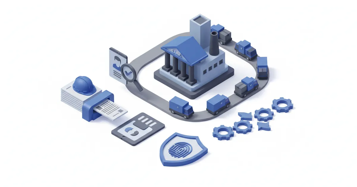 Illustration for Onboarding bancário: verificação de documentos — Indústria